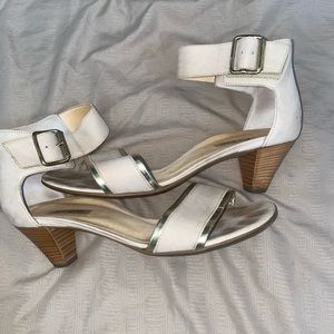 Paul Green Munchen Violet Beige Open Toe Buckle Ankle Strap Sandals
